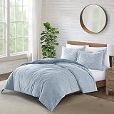 WELLBEING BY SUNHAM Wellbing Velvet Comforter Set Full Fluffy Blue Bedding Comforter King Bedding Co