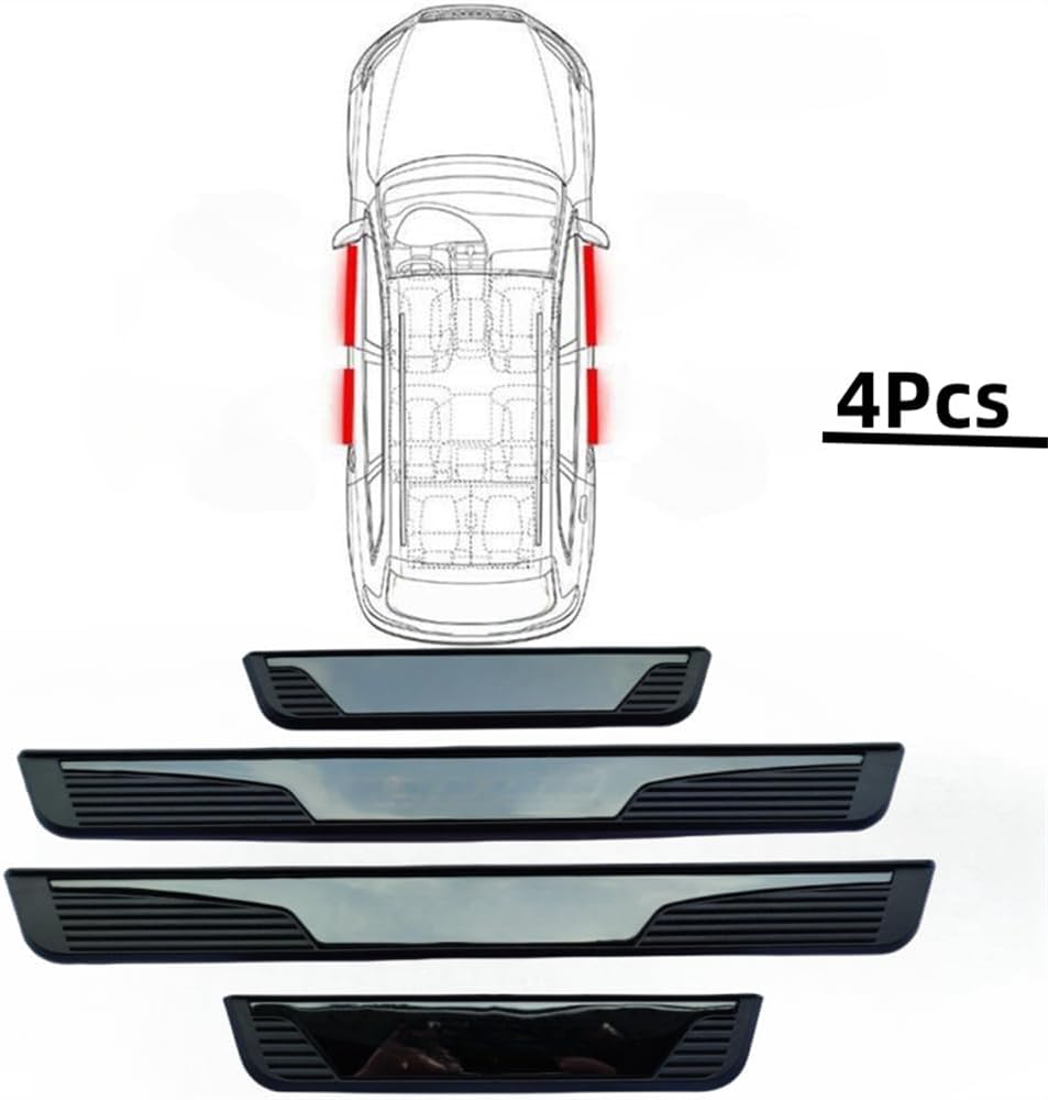 4PCS Car Door Sill Protector for 2024-2025 Toyota Corolla,Anti-Scratch Threshold Cover Strips,Automotive Door Entry Guard Protector Trim,Stainless Steel Car Door Sill Scuff Plate Guard Sills