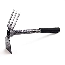 ZOG Garden Big Hand Digger and Hoe Combo Garden Tool,Heavy Duty Hand Tiller,Garden Hoe,Cultivator,Non-Slip Handle & Anti-Rust Head is The Perfect Dual Headed Weeding Tool.Big
