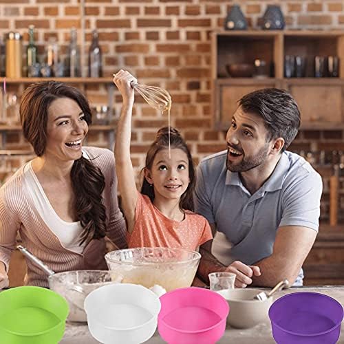 4 PCS Silicone Round Cake Mould Cake Pan 6 Inch Cake Tins for Baking Silicone Non Stick Baking Tray Pizza Molds Set Silicone Baking Cups