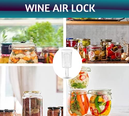 Image of 3-Piece Fermentation Airlock for Home Brewing Tool, Wine, Beer, Kombucha & Kimchi, airlock Fermentation Tube for Wine Making kit (H 12cm x W 3.8cm-Bottle Shape Air Lock, 1Pcs)