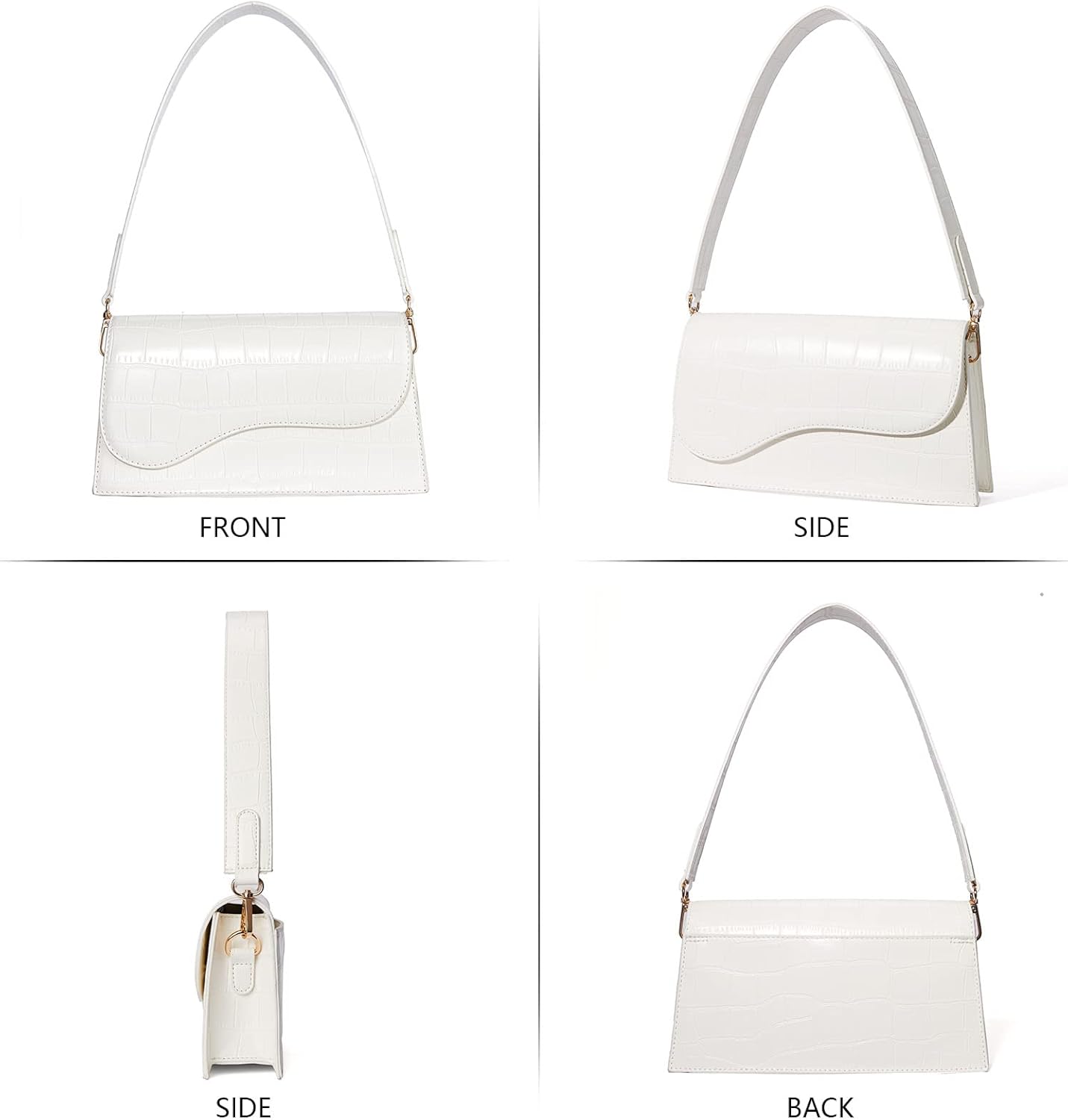 Telena Shoulder Bag for Women Vegan Leather Women's Shoulder Purses Handbags with 2 Removable Strap Crossbody Bag Purses
