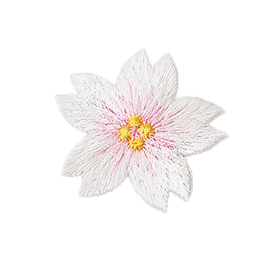 CZHJM 10pcs 1.8-9CM Sakura Flower Sew On Patches Small Iron On Embroidered Applique Patches Chinese Badges Sew On Patches For Clothing