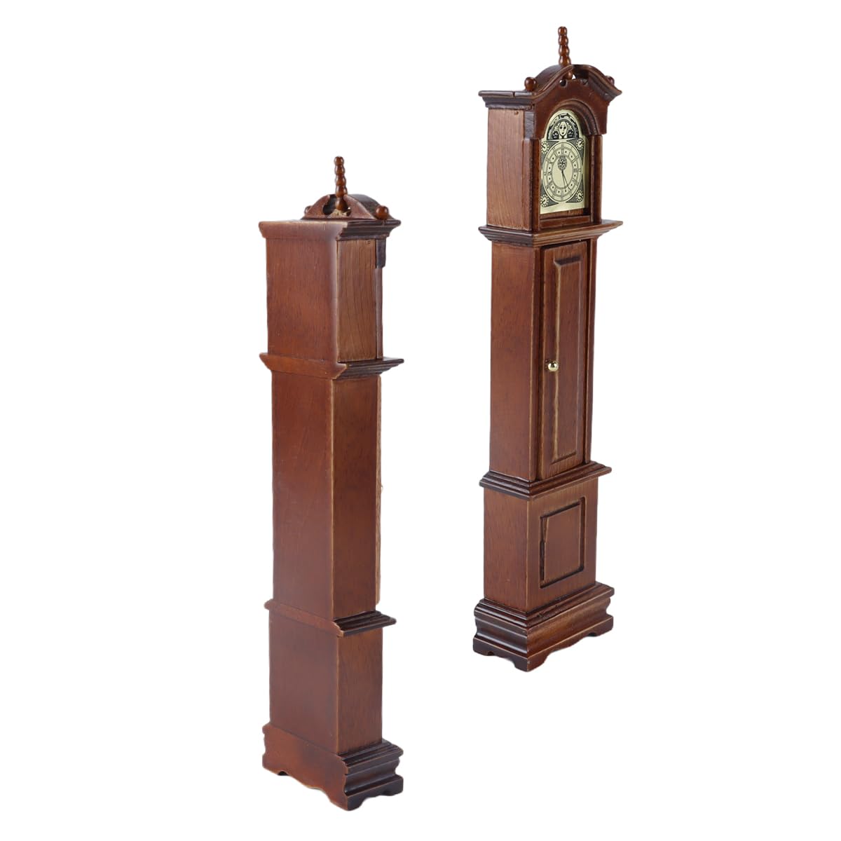 Ausi Mini Grandfather Clock Model,1:12 Scale Dollhouse Furniture, Retro Wooden Floor Clock for Home Decor Brown - Image 4