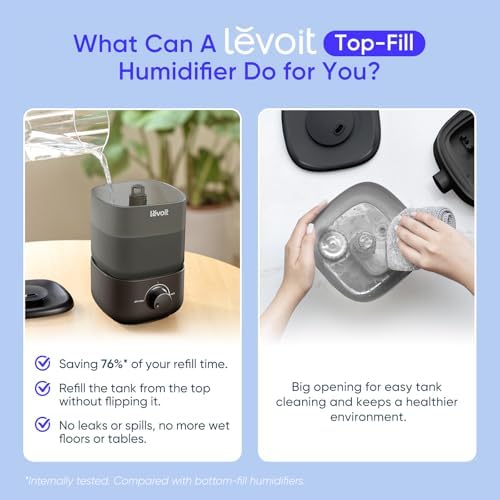 LEVOIT Humidifiers for Bedroom,Top-Fill Ultrasonic Cool Mist Humidifier - 2