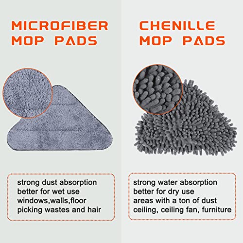 Rokoxin 85 Inch Wall Cleaner Mop With Long Handle - Baseboard Cleaner Tool Duster For Wall Washer Cleaning Ceiling Window Floor, With Extension Pole 39" To 85", 6 Replacement Microfiber Chenille Pads #TOP4