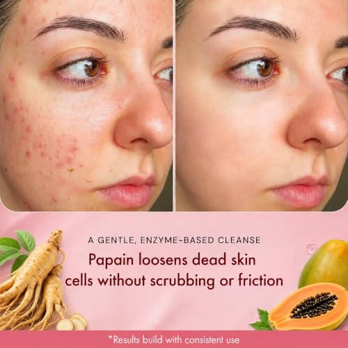 Image of Sonrisa K-Beauty Red Ginseng Powder Face Wash (50g) | Korean Skin Care Enzyme Cleanser for Sensitive Skin | Travel Friendly | Removes Makeup & Sebum | Gentle Daily Use