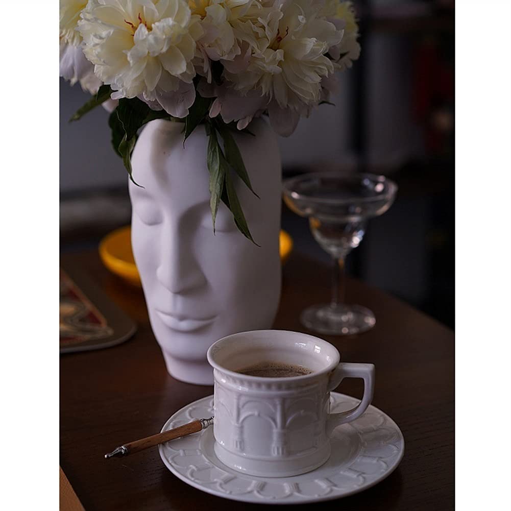 Set di tazze da caffè in porcellana, tazza da tè in porcellana, tazza da tè pomeridiano, americano riutilizzabile e piattino, tazze da cappuccino dipinte a mano, tazze da tè, succhi, bevande miste, bi
