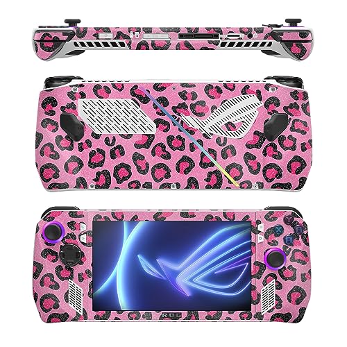 Image of MightySkins Glossy Glitter Skin Compatible with Asus ROG Ally - Pink Leopard | Protective, Durable High-Gloss Glitter Finish | Easy to Apply