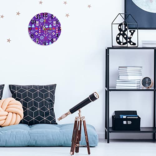 Horloge murale ronde de précision à quartz Ocean Elements silencieuse