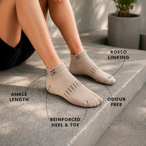 Image of Supersox Bamboo Ankle Length Socks for Man | 4 Times Softer than Cotton | Sustainable Fabric | Anti-Odour Socks for Sports, Gym & Daily Wear | Pack of 3