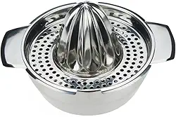 Espremedor de Citrus Manual Aço Inoxidável 304 Resistente com Coador e Recipiente Extrator Suco Eficiente para Limão Laranja Toranja Limão-Verde Lavad