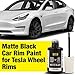 Mission Automotive Black Car Rim Paint for Tesla Wheel Rims - Black Rim Touch Up Paint Blends Well - Easy to Apply Satin Matte Black Touch Up Paint - Resistant Black Wheel Paint - Alloy Wheel Repair