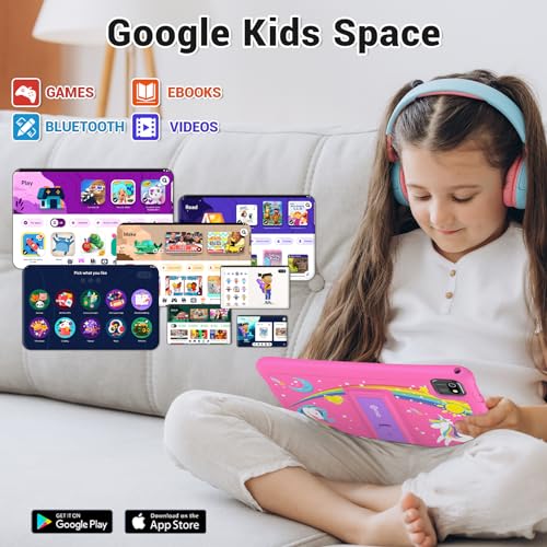 Image of Contixo Kids Tablet K103A - Learning Tablet for Kids with Games and Educational Apps, 10 inch, Android, 64GB, WiFi, Parental Control, Kid-Proof Case with Kickstand - Pink