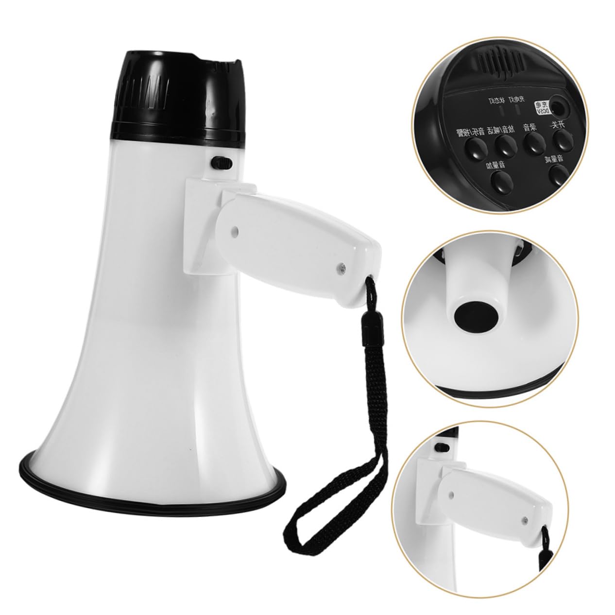 Altoparlante Manual De Forma De Cuerno Dispositivo Aire USB Botón Portátil Recargable Telefonos Fijos Cortado Mini Inalámbrico Micrófono De Parabrisas El Plastico