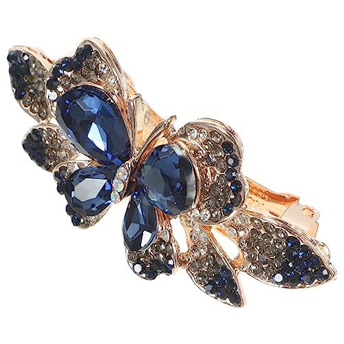 MUCKLILY Spring Rhinestone Butterfly Hair Clip for Women Jeweled Barrette for Thick Hair Elegant Hair Accessory for Parties Weddings and Everyday Wear