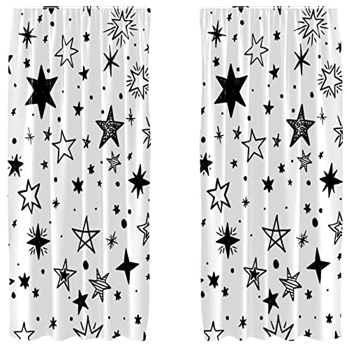 Cortinas de panel infantiles y salón juego de 2 paneles decorativos estrellas 55x84 2