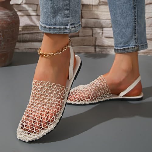 Geerta Clear Jelly Fisherman Sandals for Women Jelly Mules Hollow Water Slides Slip on House Slippers Wide Lightweight Breathable No Slip Low Heel Flats Summer Dress Shoes Beach Party Cruise Vacation4