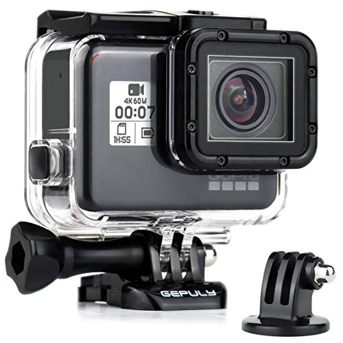 GEPULY Waterproof Case for GoPro Hero 2018/7/6/5 Black - 45M Underwater Protective Dive Housing Shell for Go Pro Hero7 Hero6 Hero5 Camera with Tripod Bracket Accessories