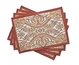 Maison d' Hermine Kashmir Paisley 100% Cotton Set of 4 Placemats 13 Inch by 19 Inch.