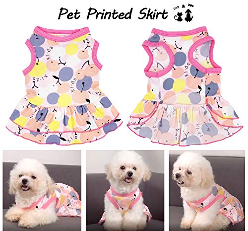 2 Pack Dog Shirt Skirt Pet Clothes, Puppy T-Shirts Sleeveless Princess Dress, Doggy Outfit Vest Pink Clothing For Small Extra Small Medium Dogs Cats Summer Apparel (Large) #TOP2