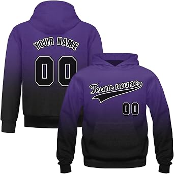 FEIFEI Custom Hoodies for Men Women Customize Baseball Fan Sweatshirts Add Your Name & Number