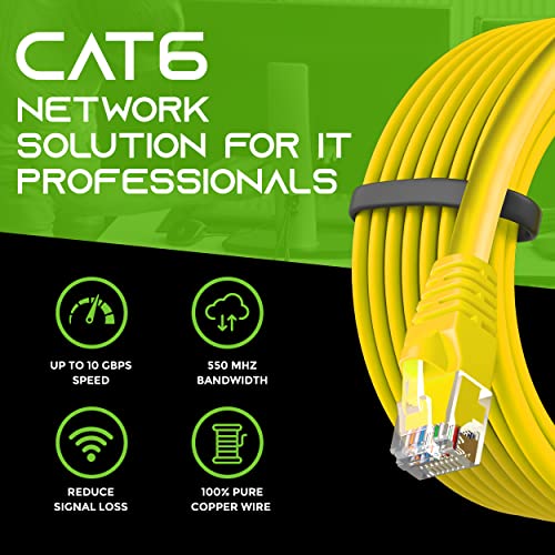 Gearit Cat 6 Ethernet Cable 1 Ft (20-Pack) - Cat6 Patch Cable, Cat 6 Patch Cable, Cat6 Cable, Cat 6 Cable, Cat6 Ethernet Cable, Network Cable, Internet Cable - Yellow 1 Foot #TOP7