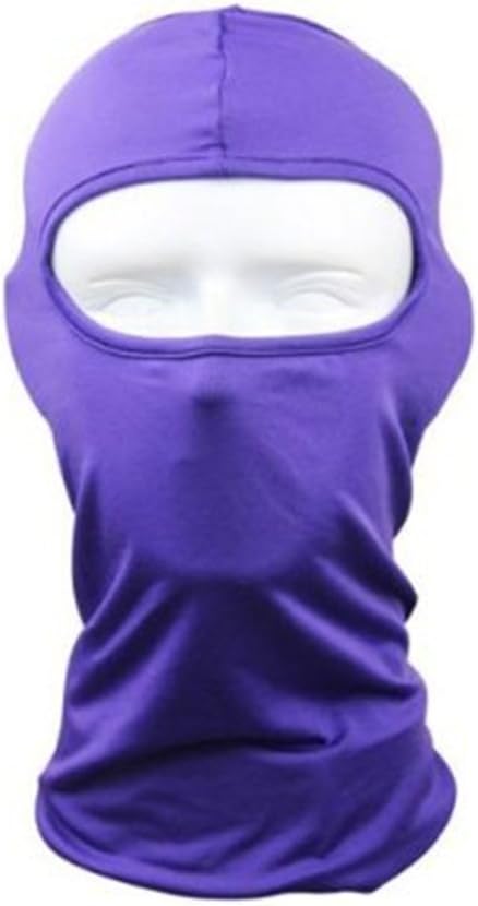 QueenTek Motorcycle Cycling Lycra Balaclava Full Face Mask for Sun UV Protection - Purple