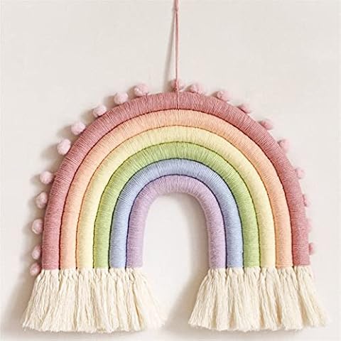 Tapiz de pared de arco iris de macramé SWECOMZE Cover
