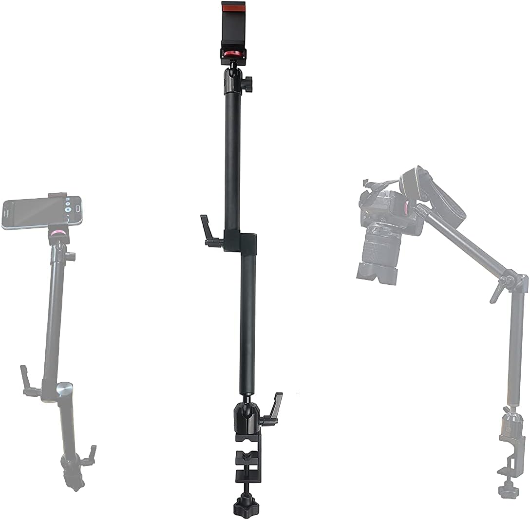 Arkscan MCM5 Tabletop Photography Videography Live Stream Zoom Meeting Classroom Table clamp Mount with ¼-20 mounting Bolt for iPhone Android Smartphone, and Nikon Sony Canon Camera & Camcorder