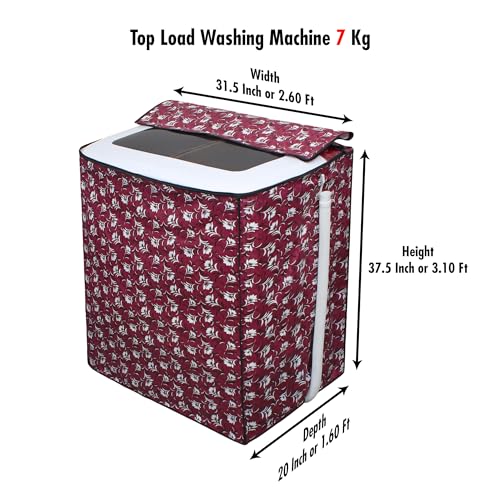 Image of DREAM CARE Waterproof & Dustproof Washing Machine Cover Top Load & Semi Automatic Suitable for 7 kg, 7.2 kg, 7.5 kg (83 x 95 x 51 cms)