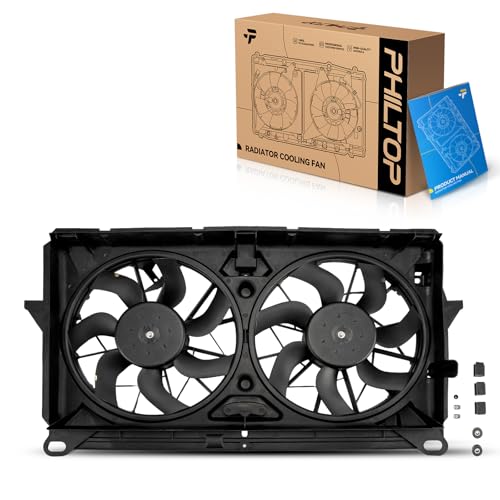 PHILTOP 622210 Radiator Cooling Fan Assembly, Compatible with 2007-2013 Silverado/Sierra 1500, 2007-2014 Escalade, Yukon, Yukon XL 1500, 2008-2009 H2, Tahoe, Replace # 15780795, 89023366, 89024933
