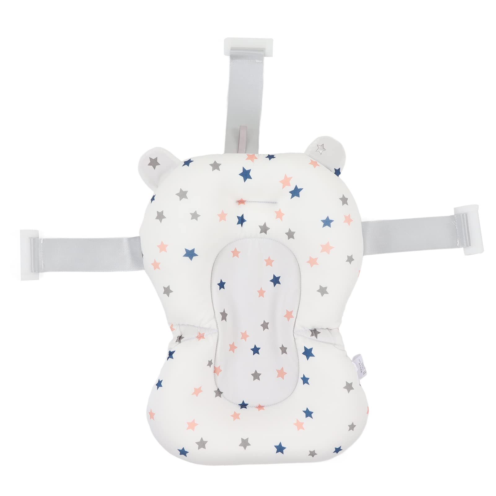 Coussin de Siège de Baignoire pour bébé, Fixation de Siège de Baignoire Pliable et Réglable en Toute sécurité pour Prendre une Douche (Etoiles blanches)