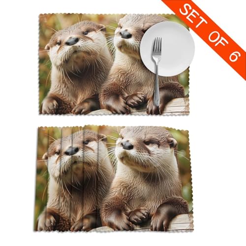 Set de table loutre mignon 45 x 30 cm pour table à manger