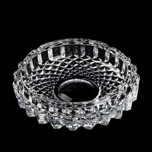 Lnwwrv Ceniceros de Cristal para Cigarrillos, ceniceros de Vidrio, ceniceros Redondos de Vidrio Transparente para Salas de Estar, oficinas, Bares y restaurantes