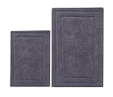 Chardin Home - 100% Cotton two Piece Classicc Bath Rug Set, (21''x34'' & 17''x24'') with anti-skid s