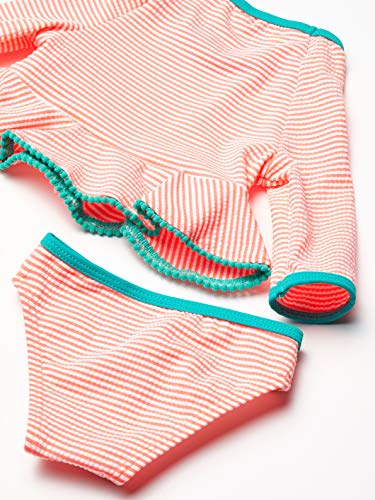 kensie Girls Seersucker Stripe Rash Guard Two-Piece Swimsuit2