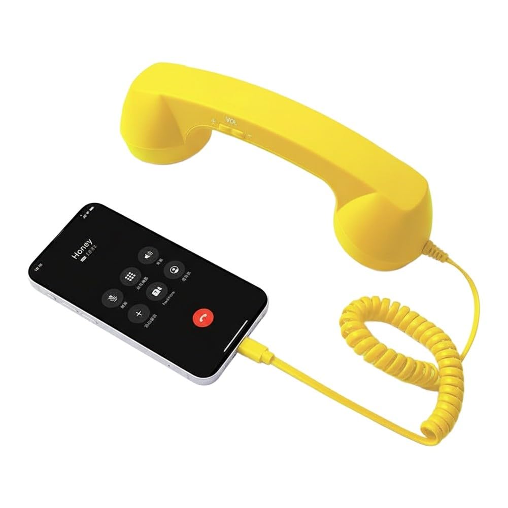 NiuLumea Auricular retro con cable para teléfono móvil con conector USB para teléfonos inteligentes y portátiles, diseño ergonómico, audio reductor de ruido, construcción de plástico, 22,7 x 6 cm — view 10