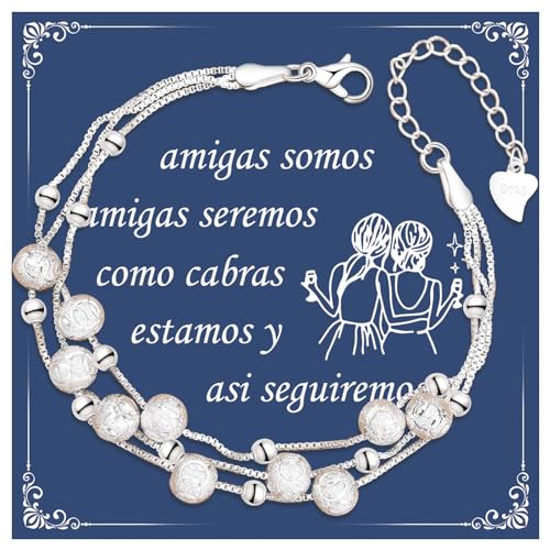 CheersLife Regalos Amigas Originales Perla Pulsera Plata Mujer