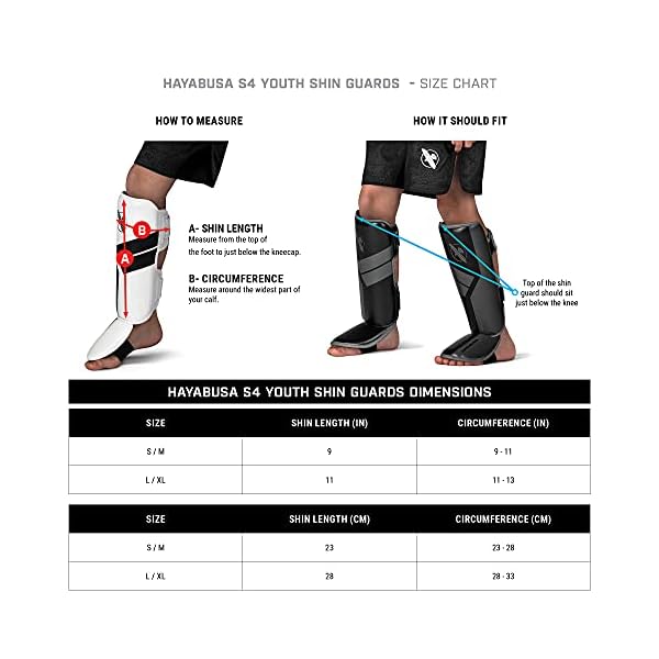 Hayabusa-S4-Kids-Shin-Guards-Muay-Thai-MMA-Kickboxing-Martial-Arts Hayabusa S4 Kids Shin Guards, Muay Thai, MMA, Kickboxing, Martial Arts - Black, Large/X-Large