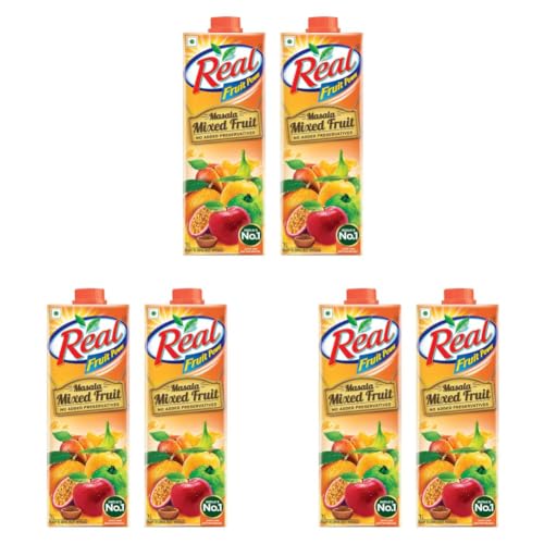 Image of DABUR Real Masala Mixed Fruit Juice-1L (Pack Of 6)|No Added Preservatives,No Artificial Colours & Artificial Flavours|Goodness Of Best Fruits With Chatpata Masala|Daily Dose Of Fruit Nutrition