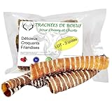 ARTISAN GIFT CO Friandises naturelles pour chiens - 100% viande délicieuse déshydratée, adaptées au régime Barf - Trachées de boeuf pour chiens - 150 g (3 un.)