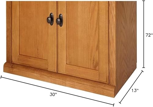 Miniatura 2 de BOWERY HILL Estantería de madera Oxford marrón de transición con puertas inferiores natural