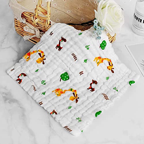 Image of Baby Muslin Washcloth Natural Purified Cotton Baby Wipes, Muslin Cotton Face Towels, Reusable Napkins for Infants Toddlers (1 Pack Contains 5 washcloth) (1)