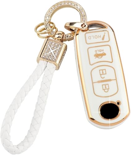 PIFOOG Funda para llavero para Mazda 3, 6, CX5, CX9, CX3, MX5, accesorios de TPU suave para automóvil, llaves inteligentes, carcasa de 4 botones,