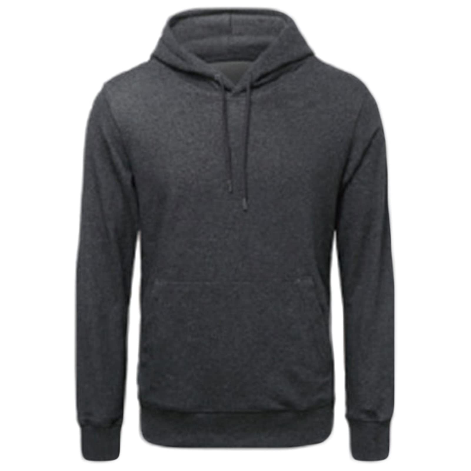 Maiyifu-GJ Men's Solid Athletic Hooded Sweatshirt Casual Long Sleeve Pullover Hoodie Comfy Sports Hoodies with Kanga Pocket (Dark Grey,X-Large)