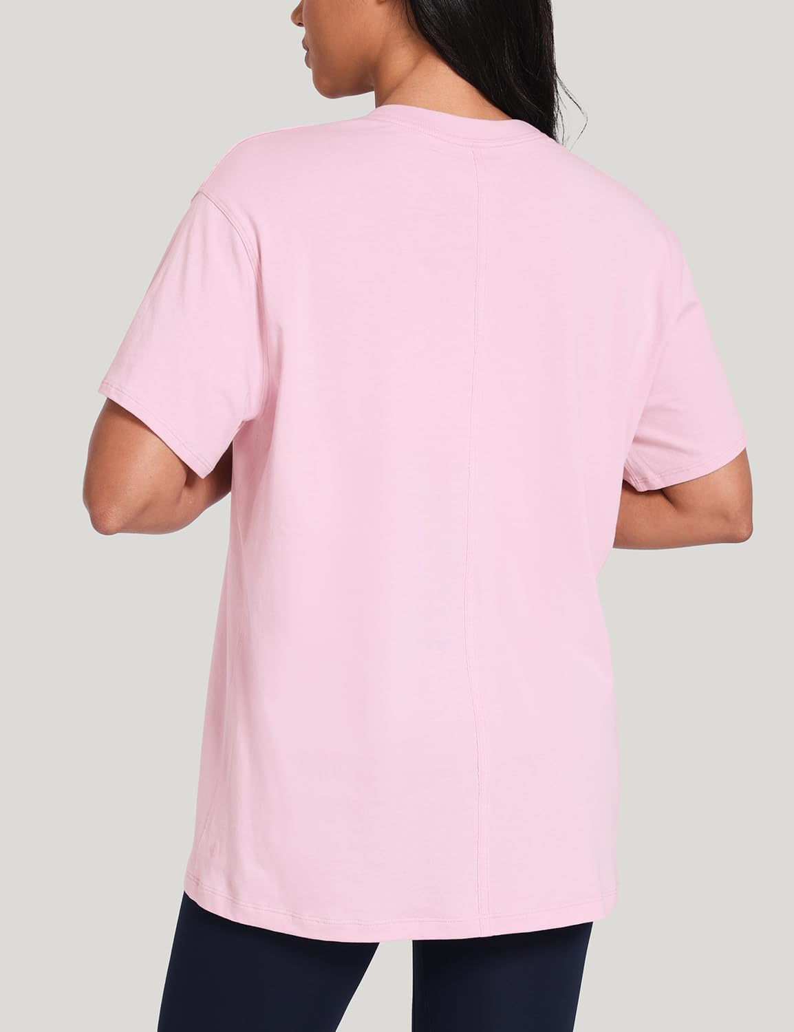 HeyNuts Women's Pima Cotton Short Sleeve Shirts Workout Basic Tee Casual Crew Neck T-Shirts Loose Tops - Image 3