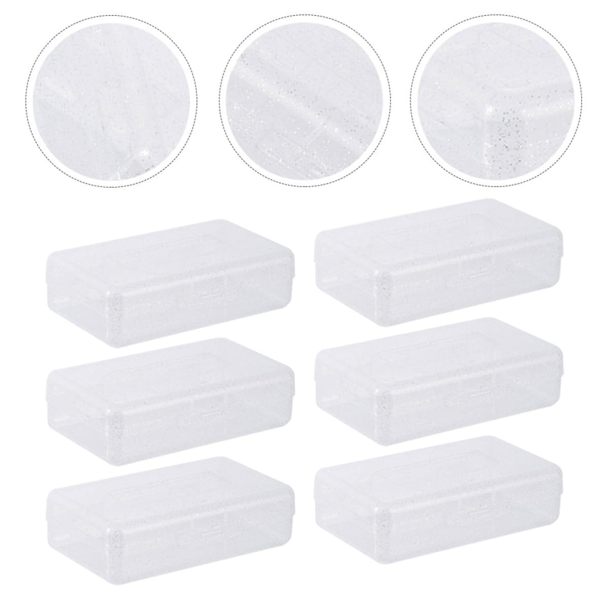 Set 6 Astucci Portapenne in Plastica Trasparente Impilabili, Contenitori Semplici e Pratici in Pp per Organizzazione di Cancelleria