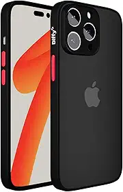 Capa para iPhone 15 Pro Max Fosca Fina e Resistente com Camera Frame Elevado e Bordas Reforçadas Anti Impacto Ultra Leve - Diffy (Preto, iPhone 15 Pro Max)