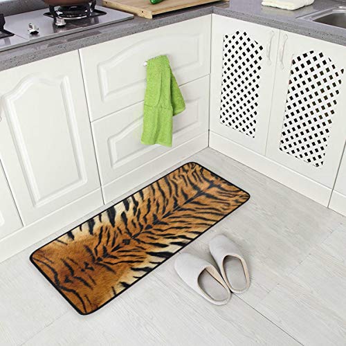 Naanle 28120301P333C370S675 Animal Print Anti Fatigue Kitchen Floor Mat, Tiger Non Slip Absorbent Comfort Standing Mat Kitchen Runner Rug thumb #1